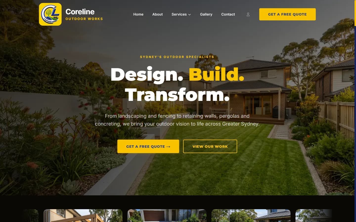 Coreline Outdoor Works: Business website + portal